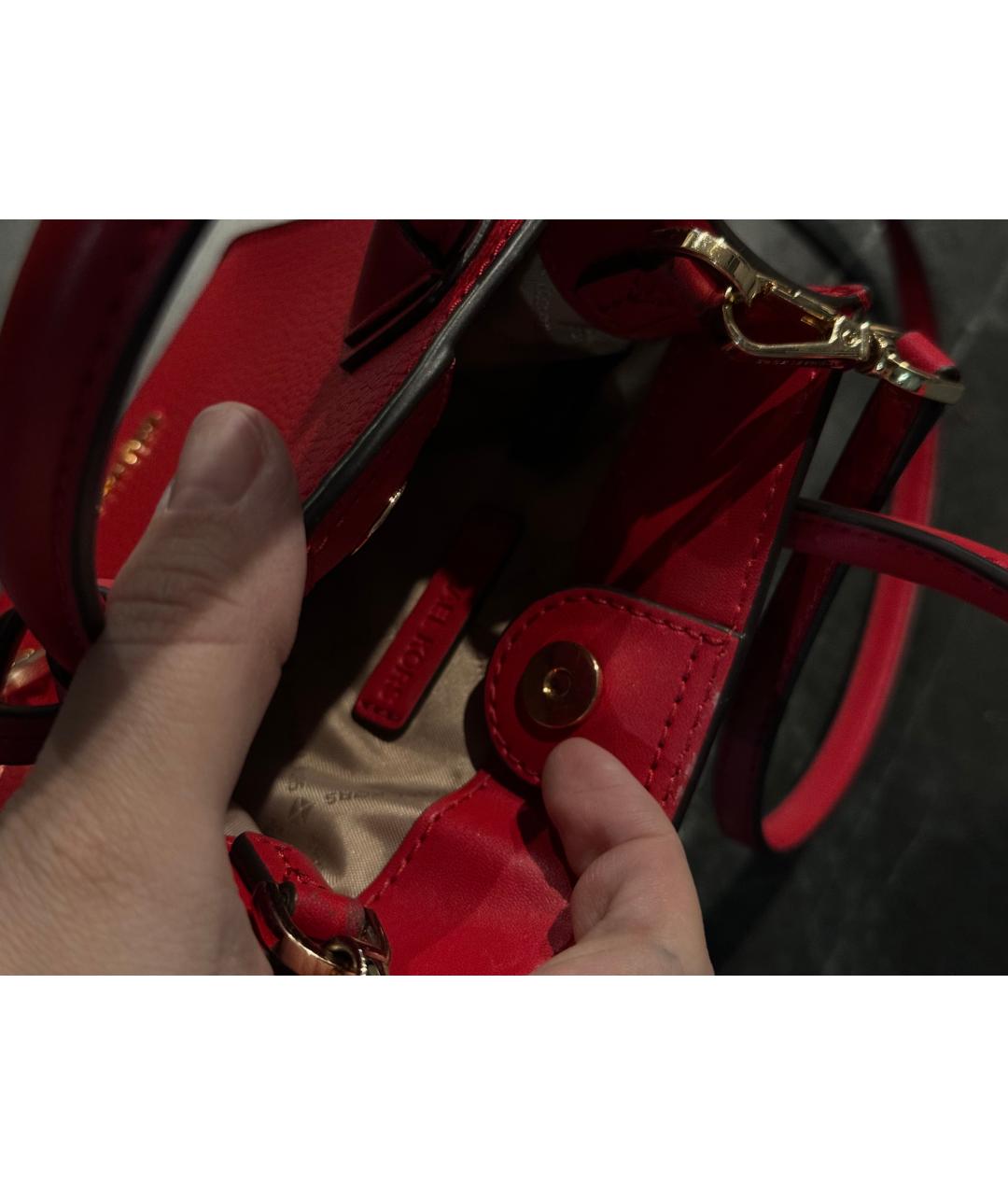 MICHAEL KORS Красная кожаная сумка через плечо, фото 4