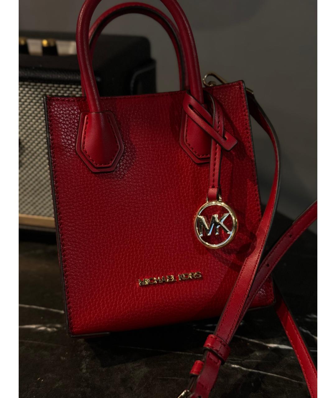MICHAEL KORS Красная кожаная сумка через плечо, фото 2