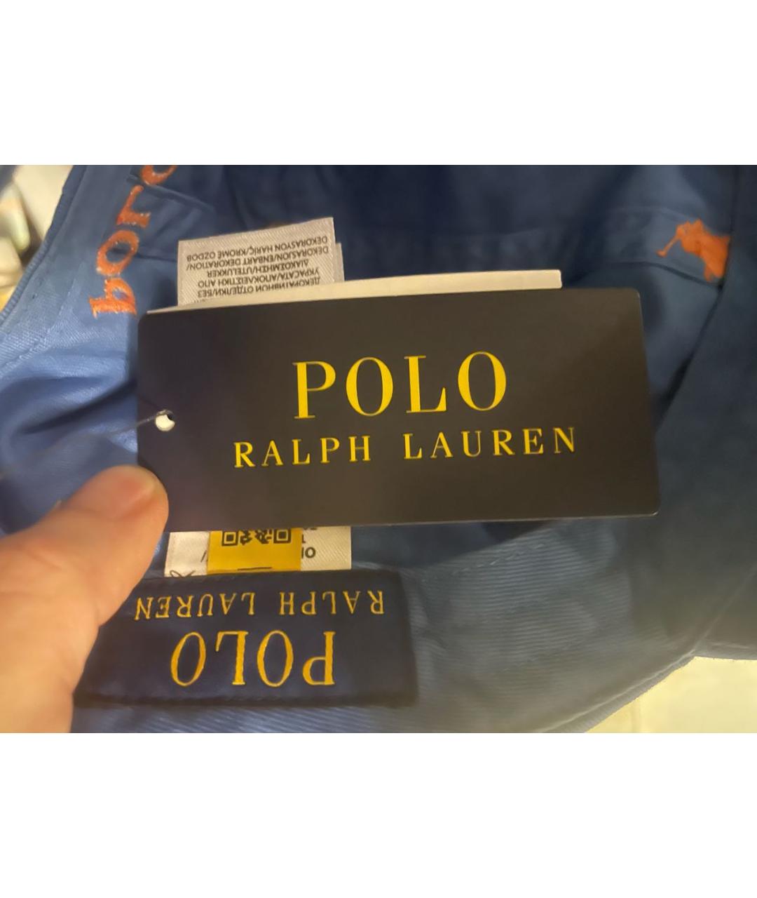 POLO RALPH LAUREN Голубая хлопковая кепка/бейсболка, фото 4