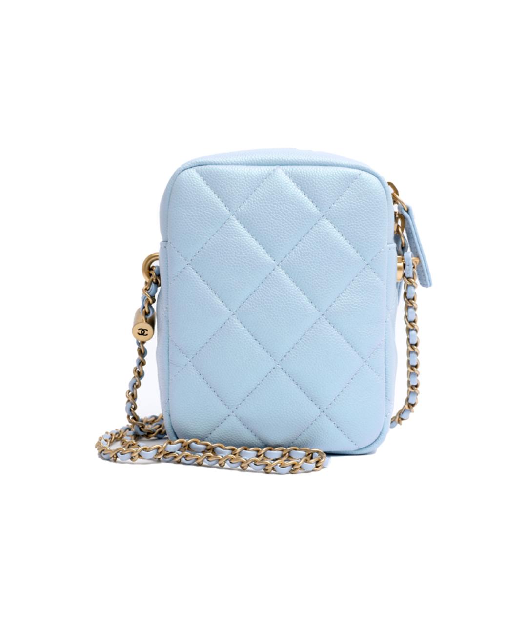 CHANEL Голубая кожаная сумка через плечо, фото 2