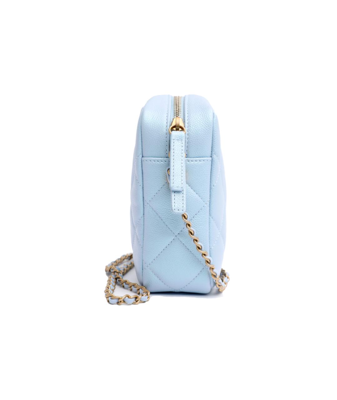 CHANEL Голубая кожаная сумка через плечо, фото 5