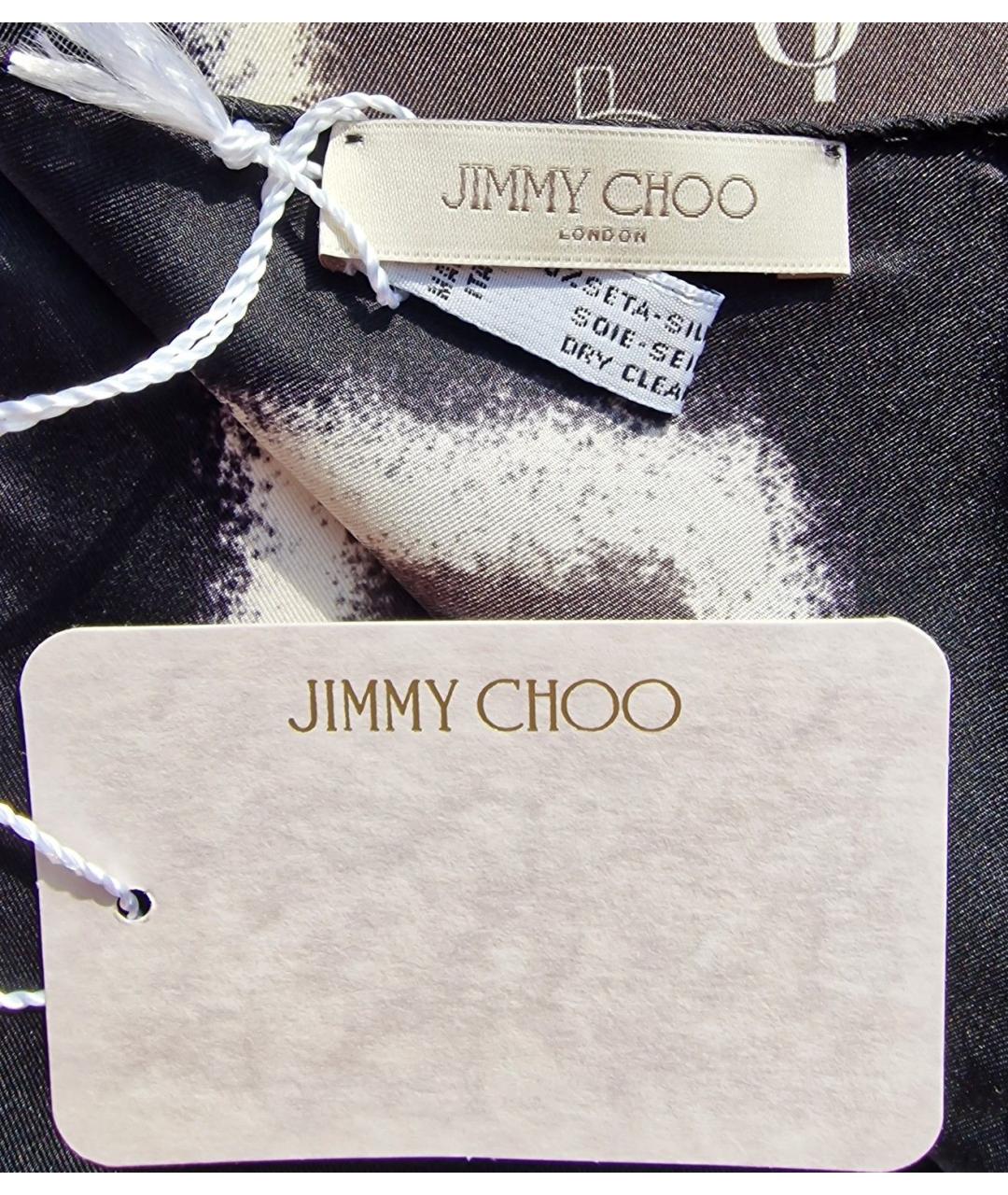 JIMMY CHOO Коричневый шелковый платок, фото 6