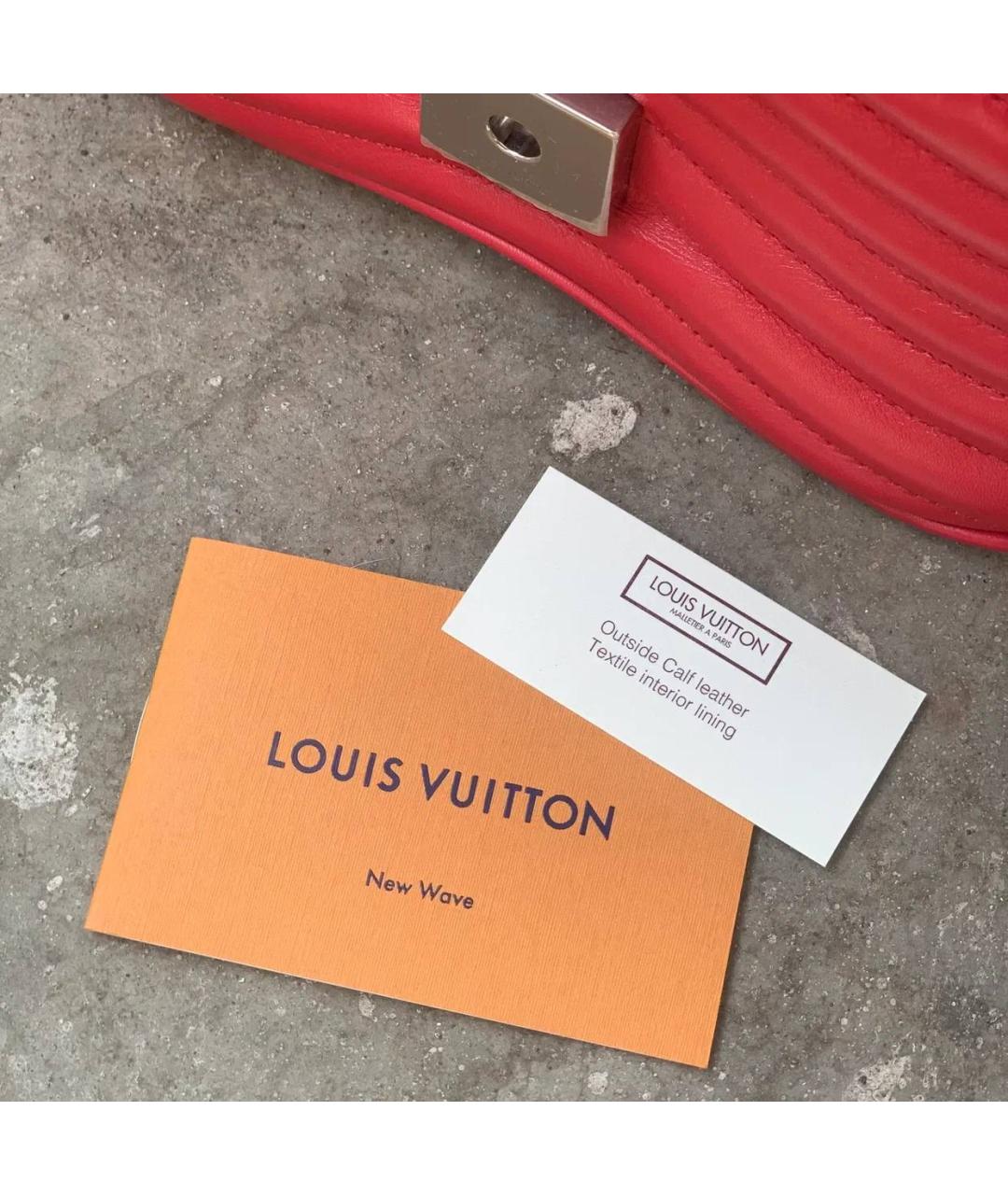 LOUIS VUITTON Красная кожаная сумка через плечо, фото 4