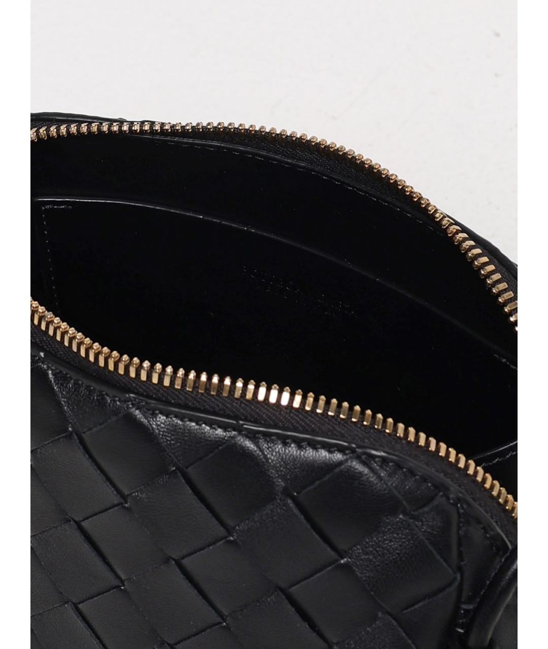 BOTTEGA VENETA Черная кожаная сумка через плечо, фото 4