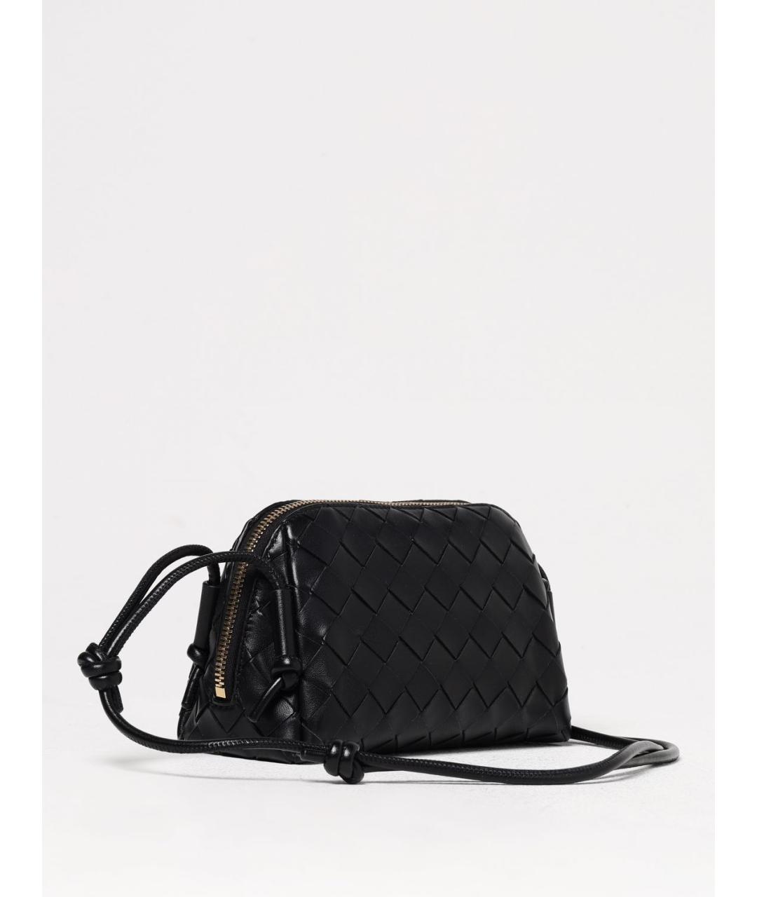 BOTTEGA VENETA Черная кожаная сумка через плечо, фото 2
