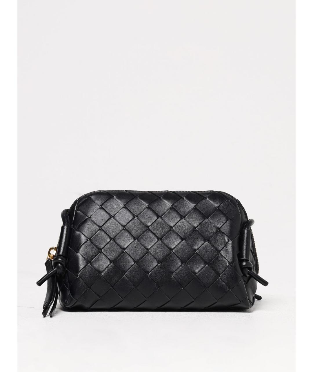 BOTTEGA VENETA Черная кожаная сумка через плечо, фото 5