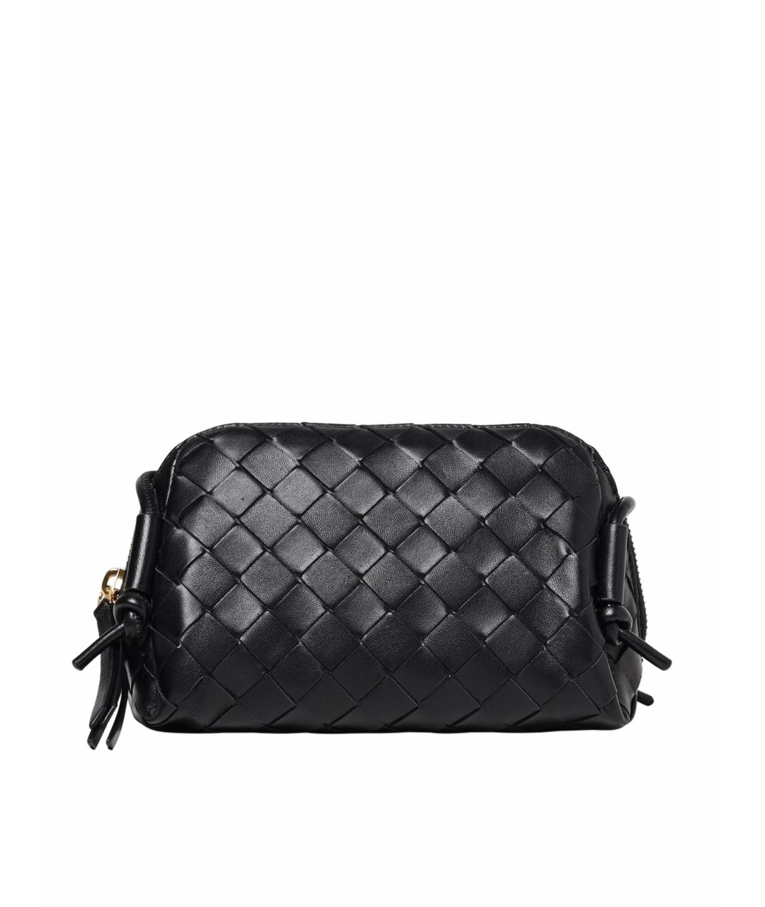 BOTTEGA VENETA Черная кожаная сумка через плечо, фото 1