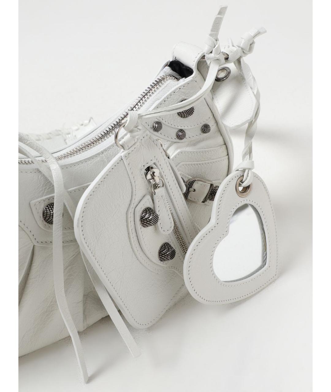 BALENCIAGA Белая кожаная сумка через плечо, фото 3