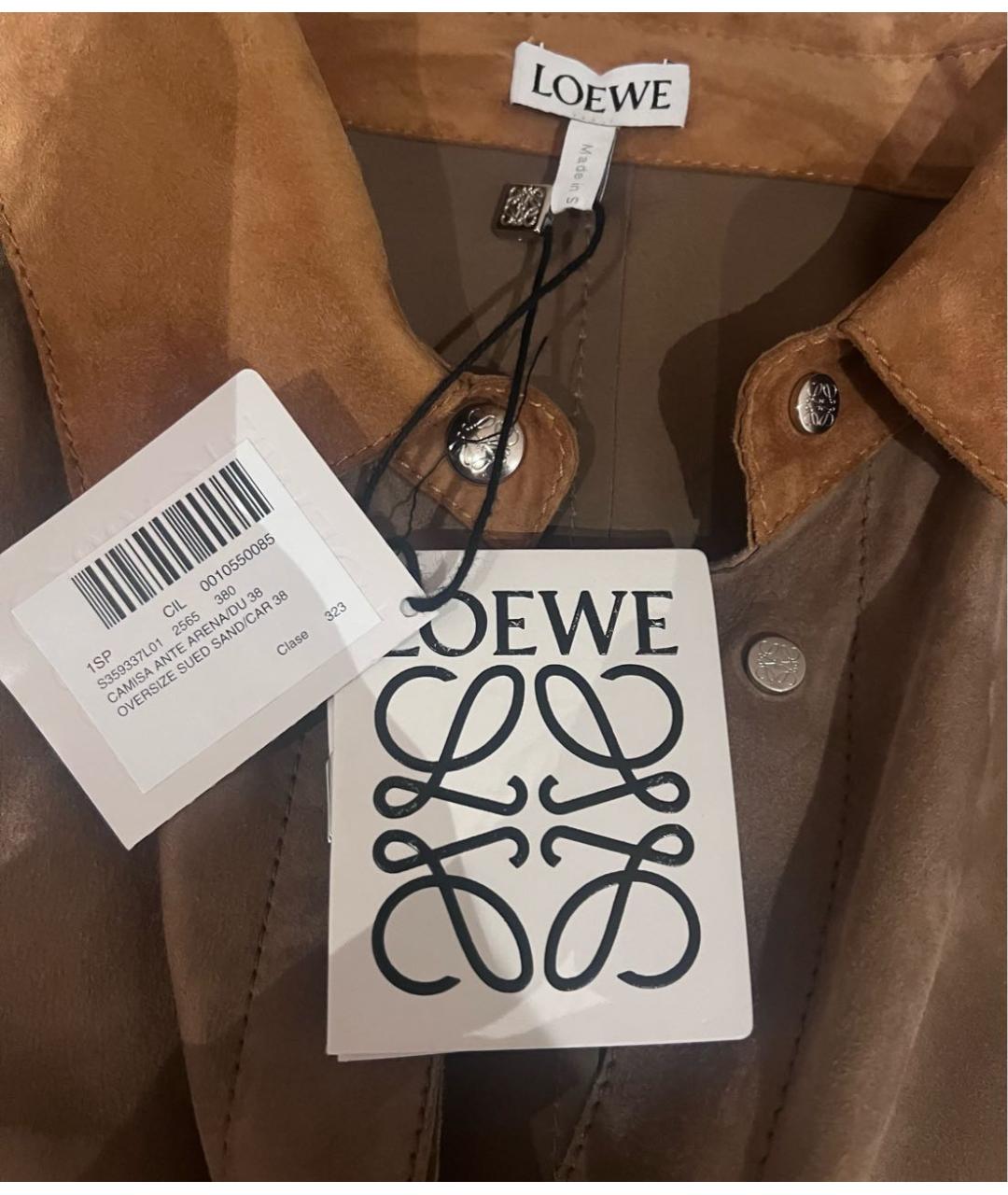 LOEWE Коричневая замшевая рубашка, фото 3