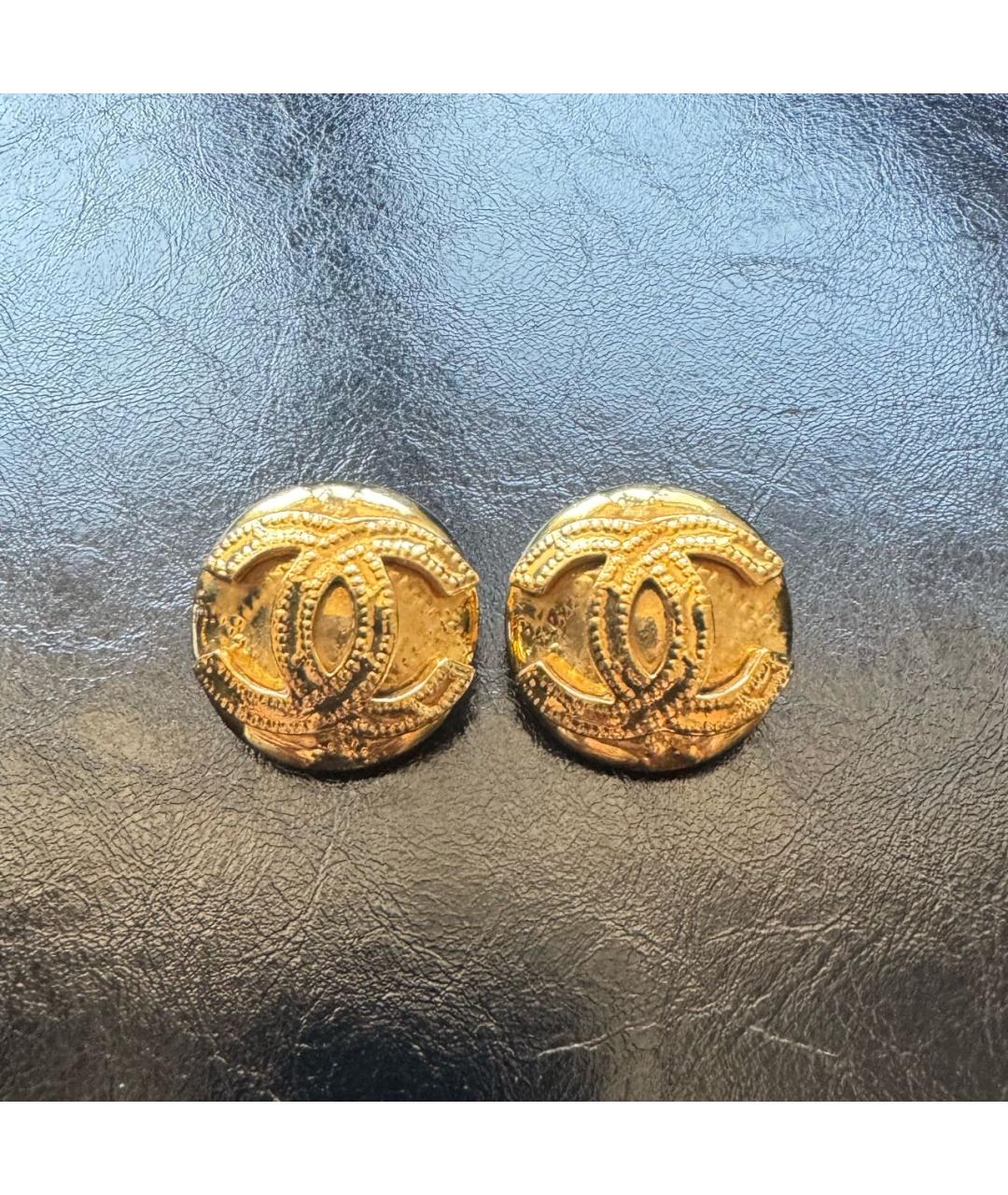 CHANEL Золотые металлические серьги, фото 5