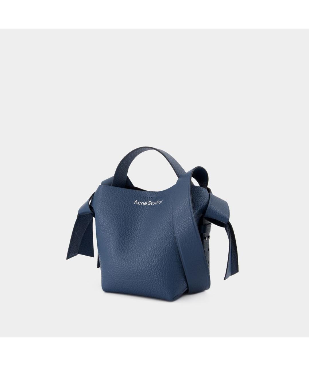 ACNE STUDIOS Синяя кожаная сумка на плечо, фото 2