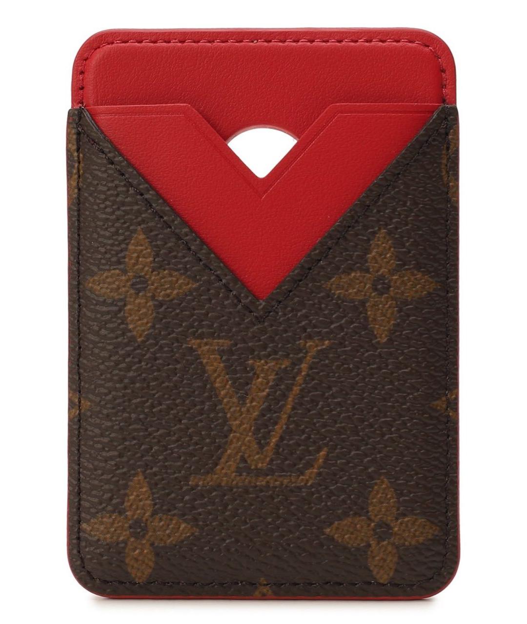 LOUIS VUITTON Красный кожаный кардхолдер, фото 1