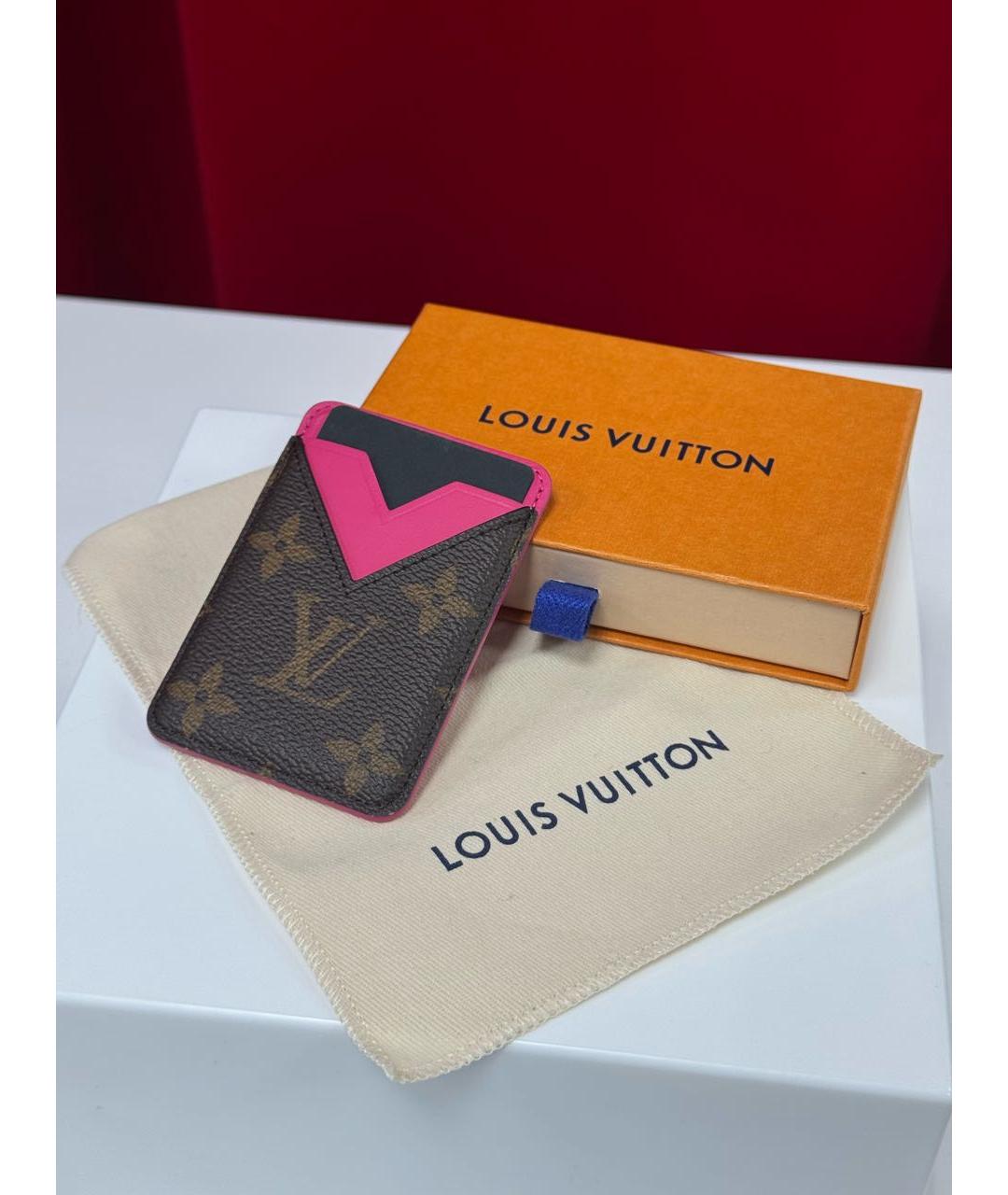 LOUIS VUITTON Розовый кожаный кардхолдер, фото 5