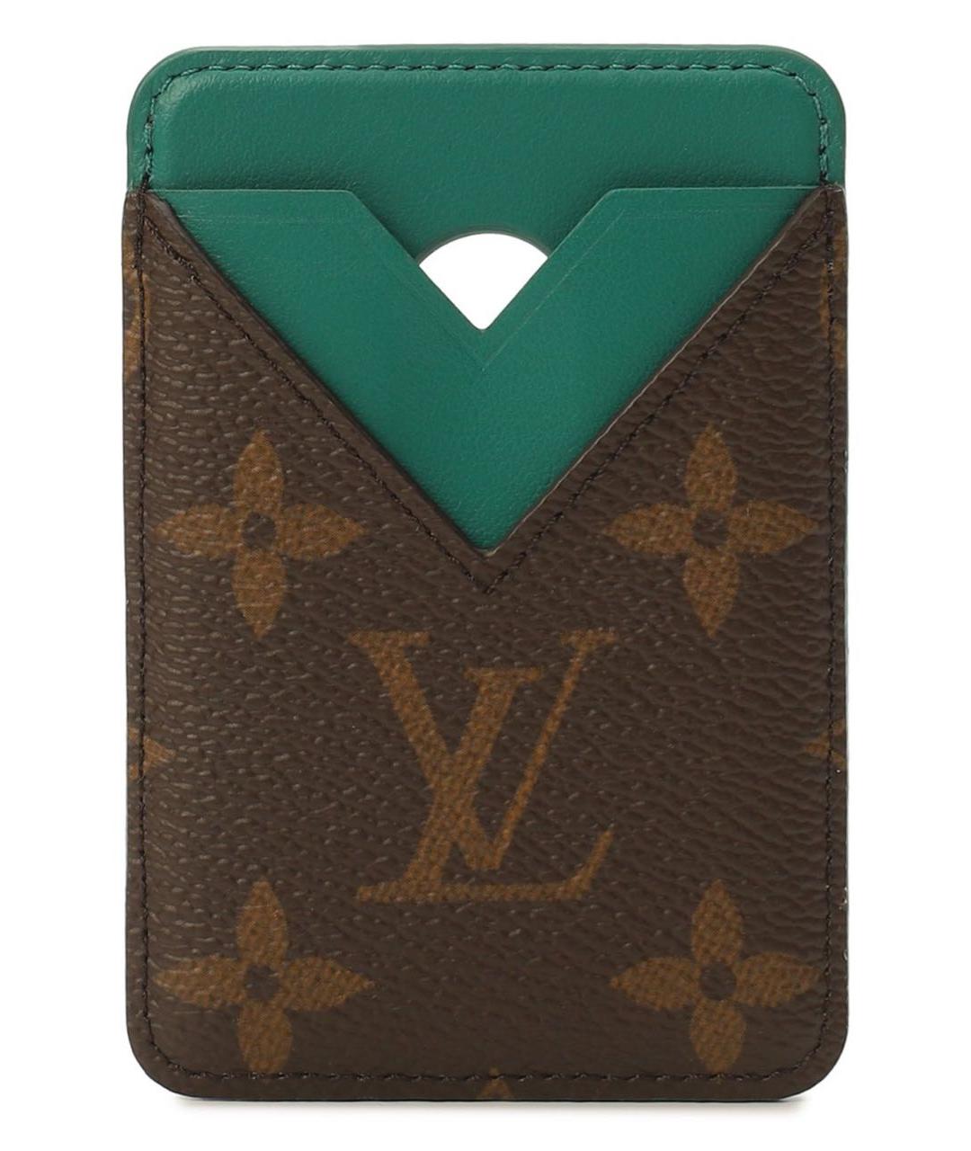 LOUIS VUITTON Зеленый кожаный кардхолдер, фото 1