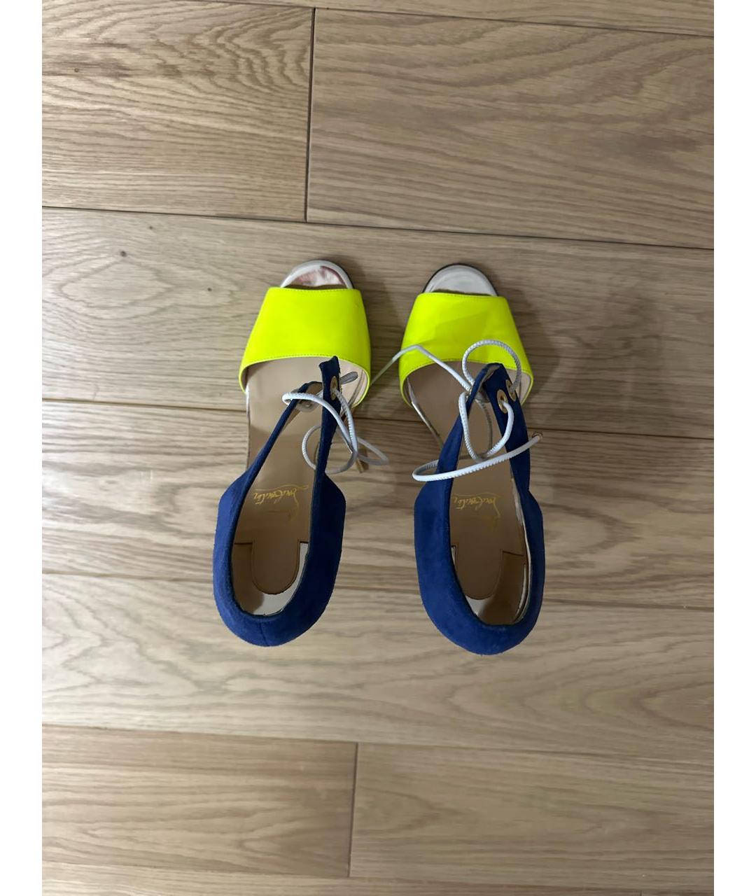 CHRISTIAN LOUBOUTIN Желтые босоножки, фото 3