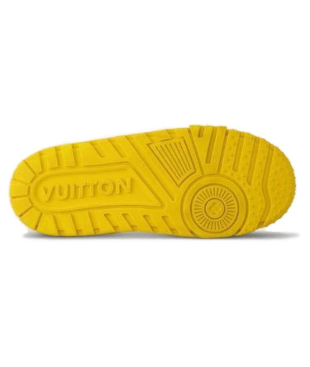 LOUIS VUITTON Желтые кожаные кроссовки, фото 5