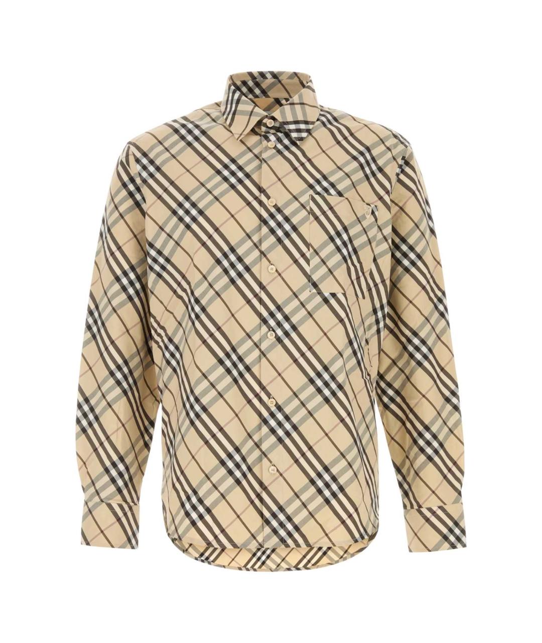 BURBERRY Бежевая хлопковая кэжуал рубашка, фото 1