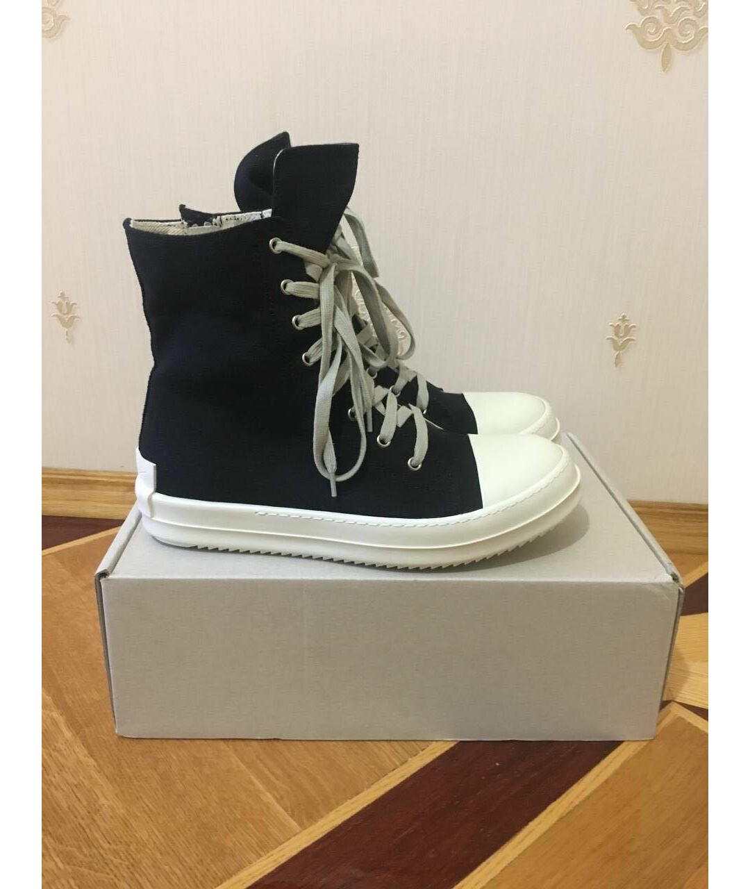 RICK OWENS DRKSHDW Черные высокие кроссовки / кеды, фото 7