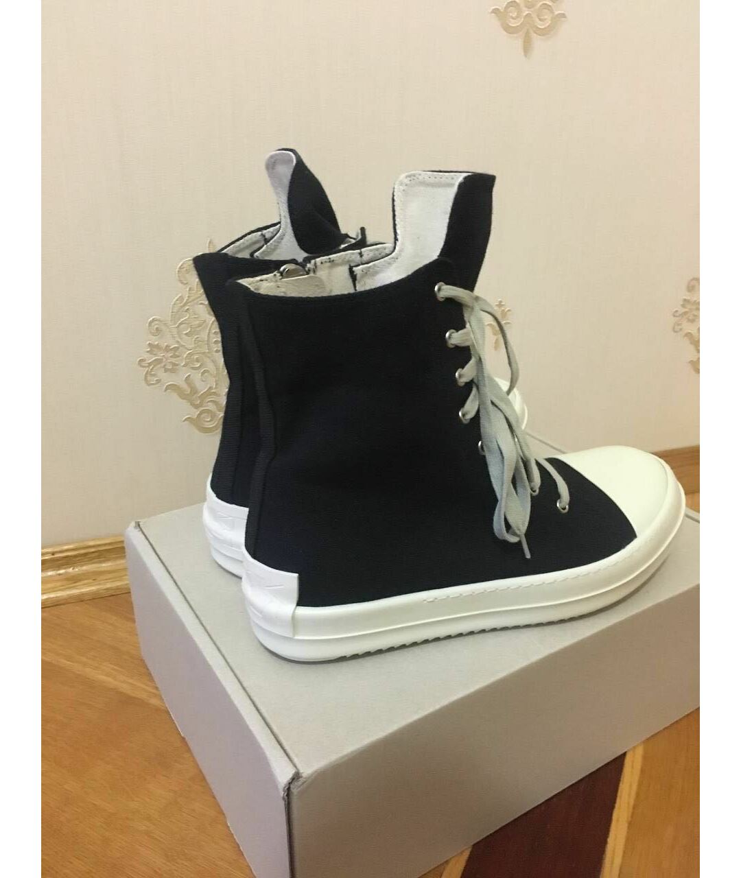 RICK OWENS DRKSHDW Черные высокие кроссовки / кеды, фото 6