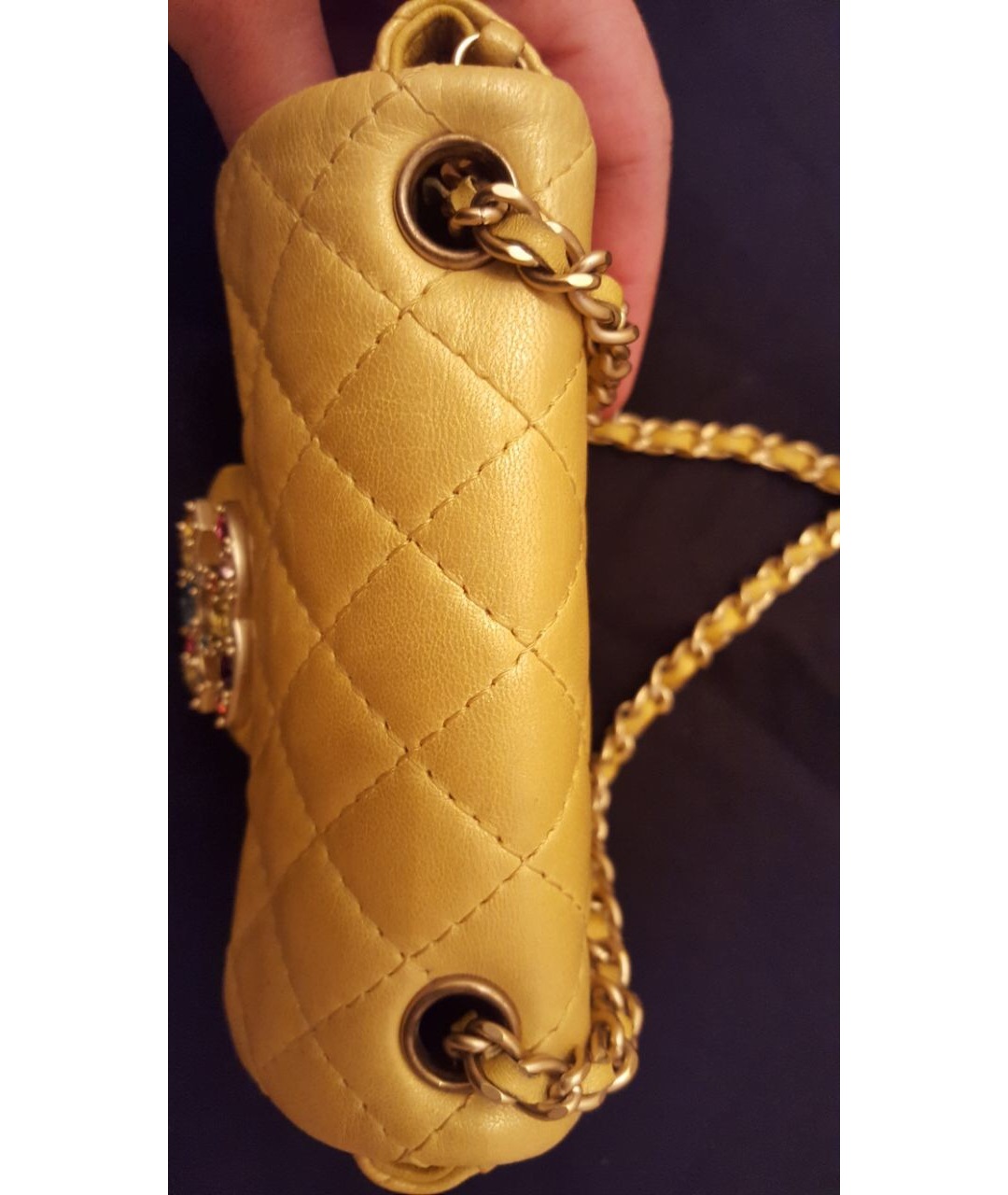 CHANEL PRE-OWNED Золотая кожаная сумка тоут, фото 2