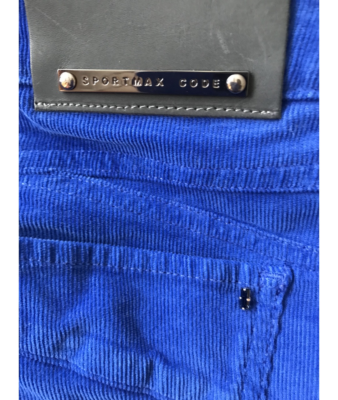 SPORT MAX CODE Синие хлопковые джинсы слим, фото 2