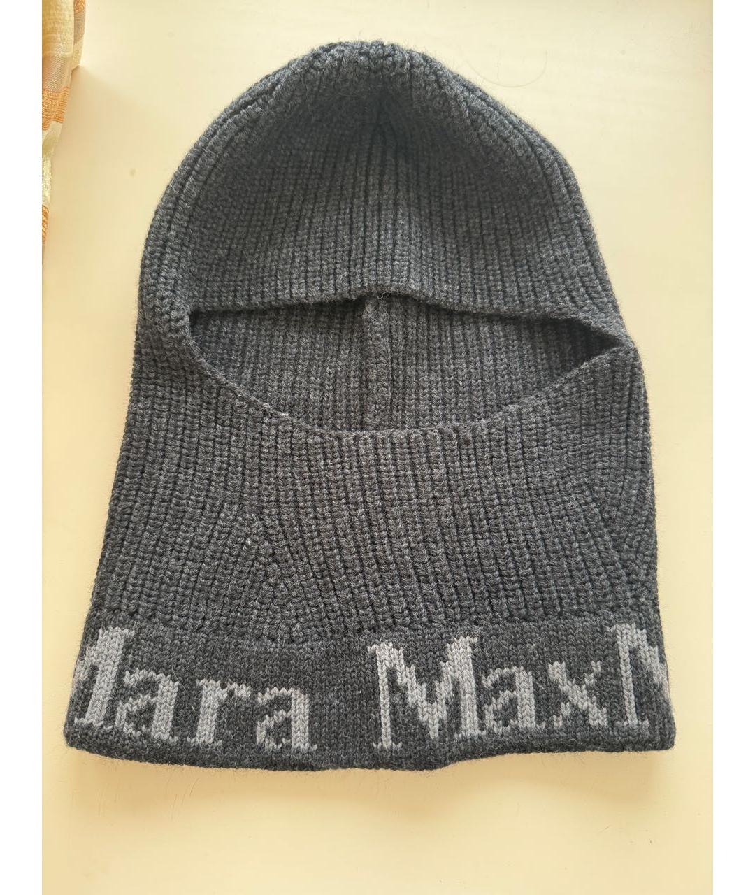 MAX MARA Черная шерстяная шапка, фото 3