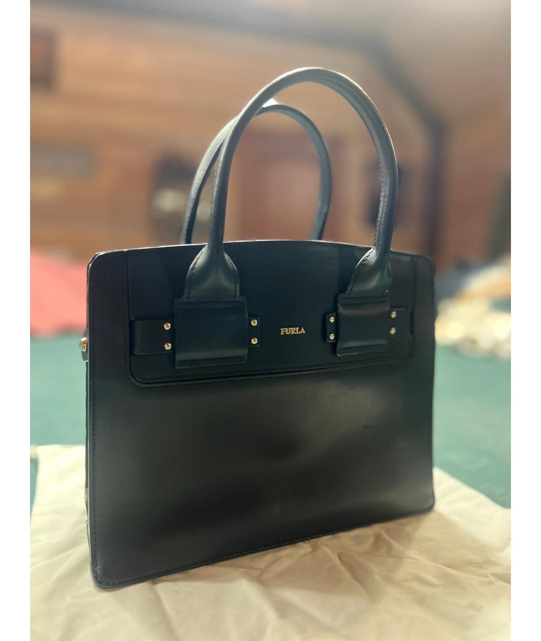 FURLA Черная кожаная сумка через плечо, фото 8