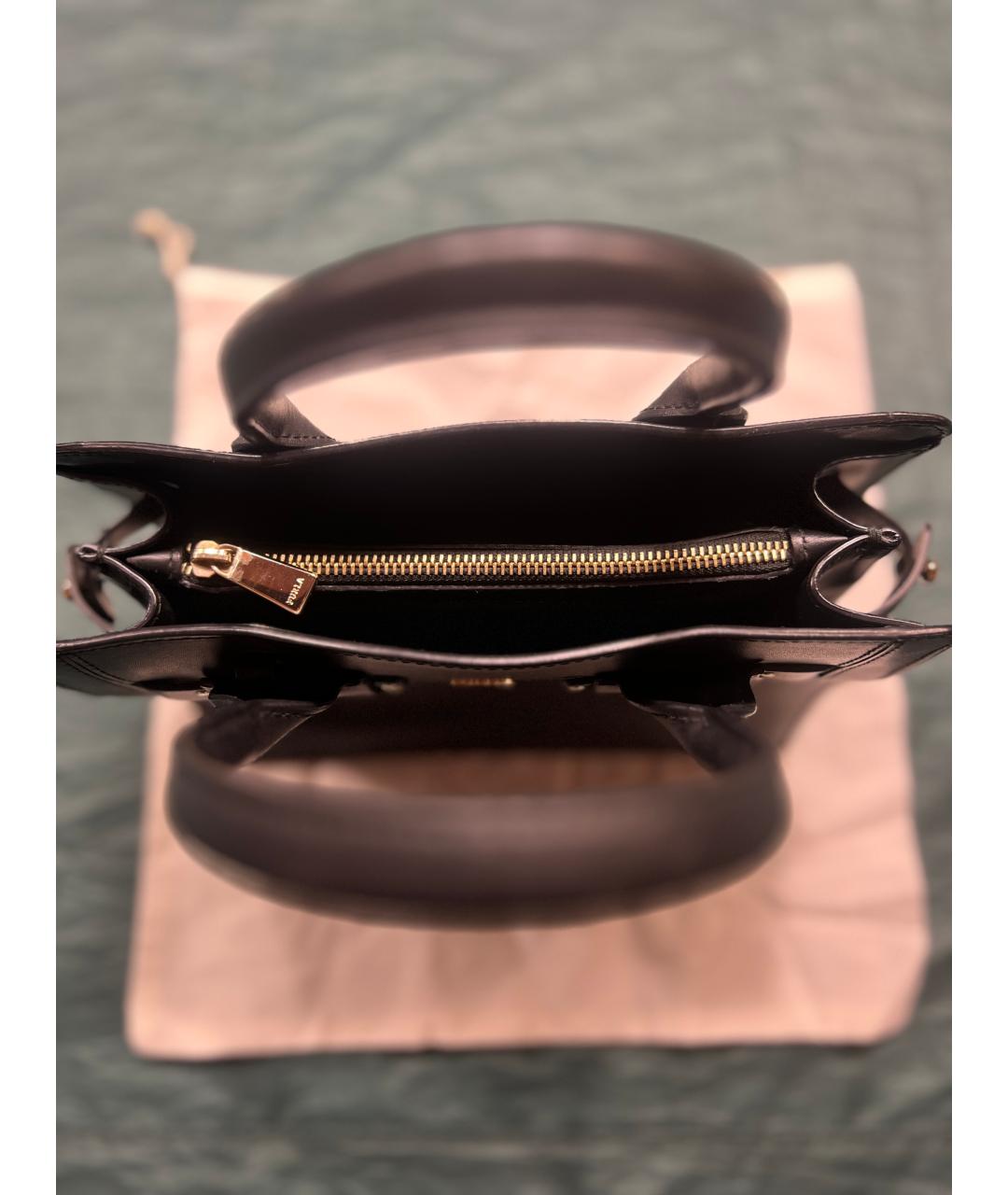 FURLA Черная кожаная сумка через плечо, фото 4