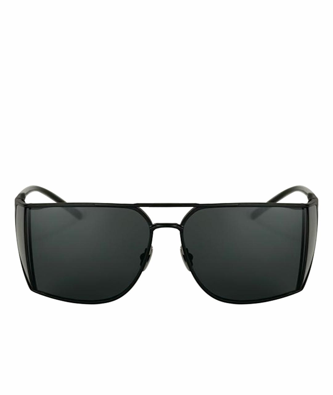 SAINT LAURENT Черные металлические солнцезащитные очки, фото 1