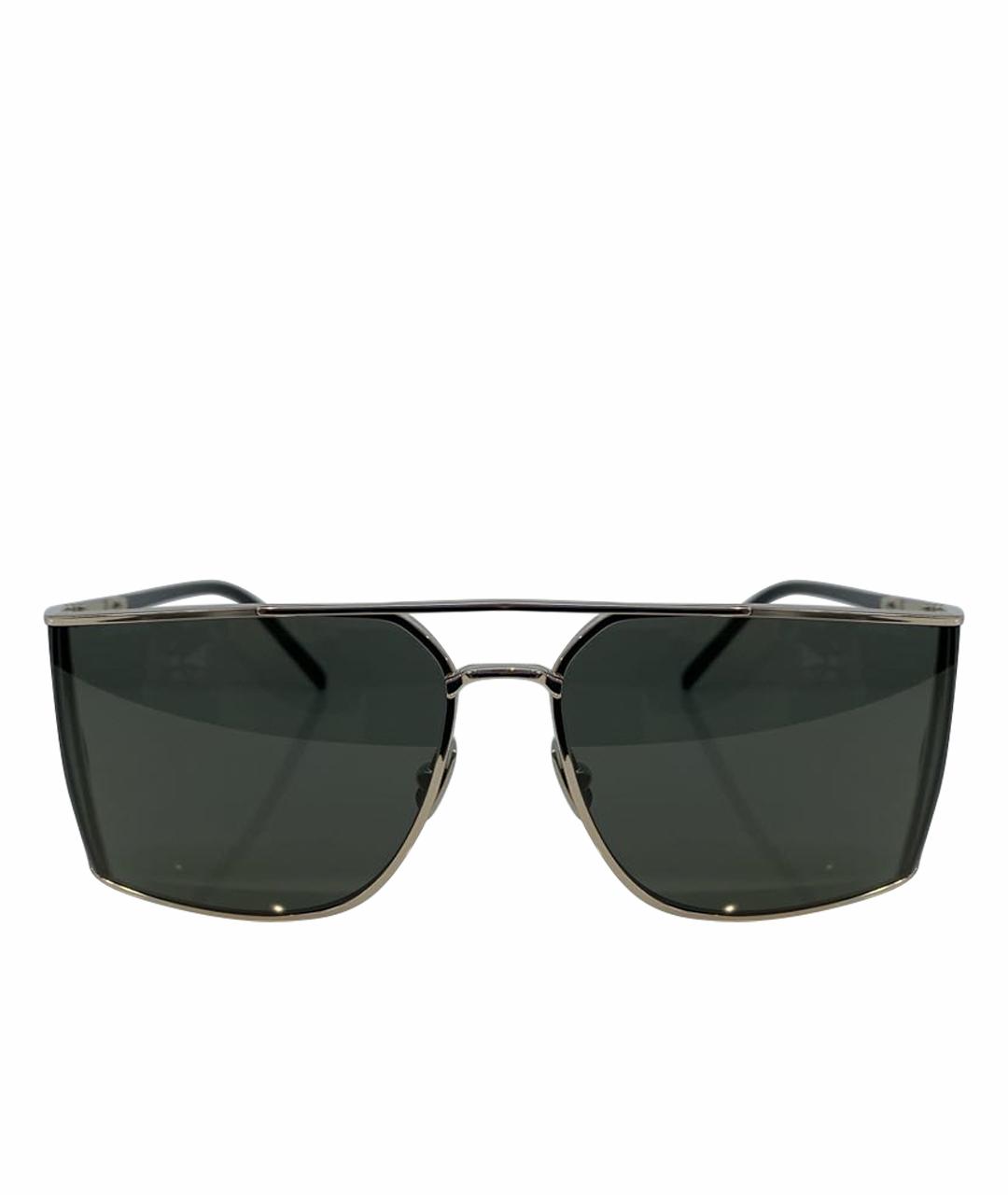 SAINT LAURENT Серебряные металлические солнцезащитные очки, фото 1