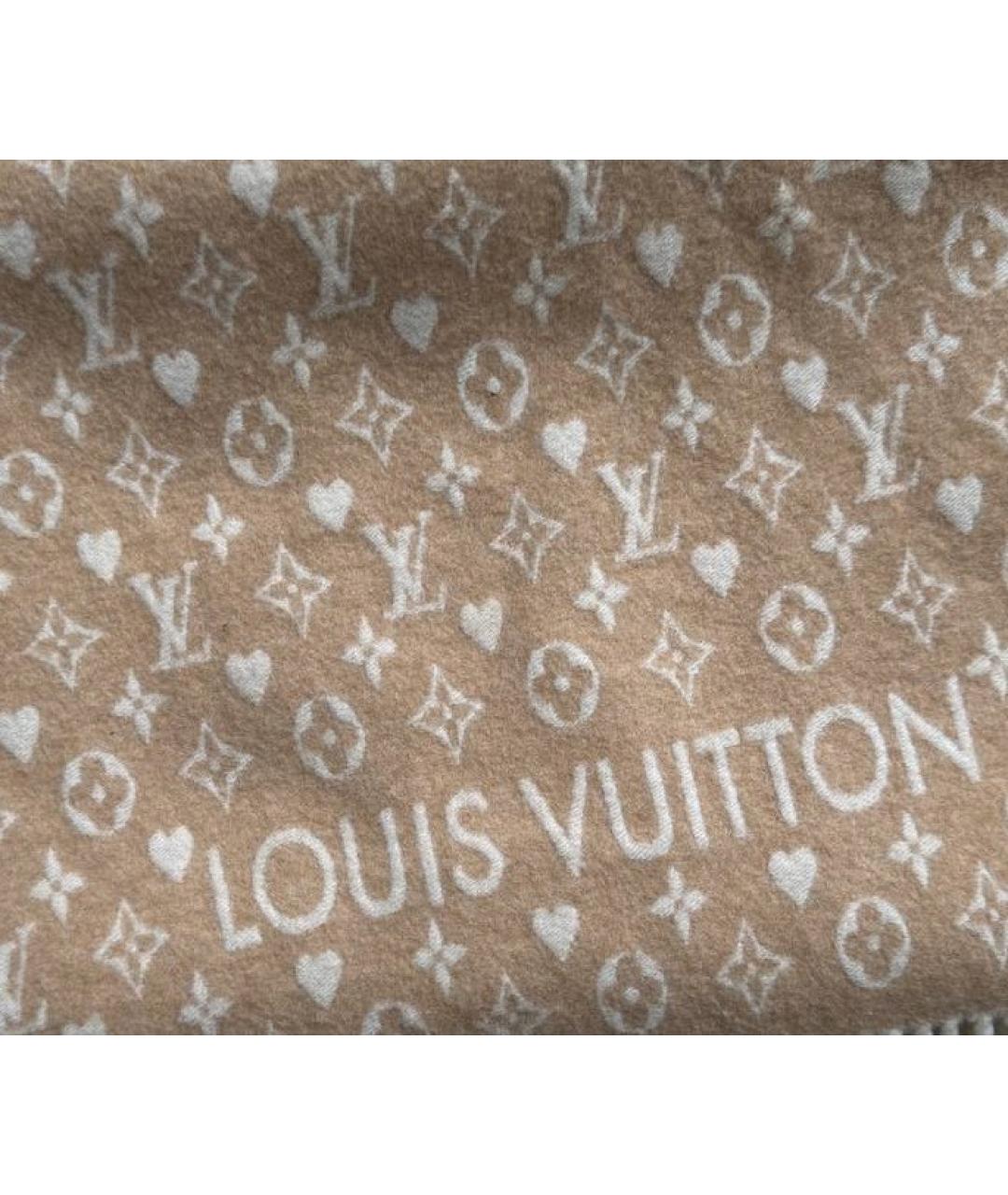 LOUIS VUITTON Бежевый кашемировый шарф, фото 2