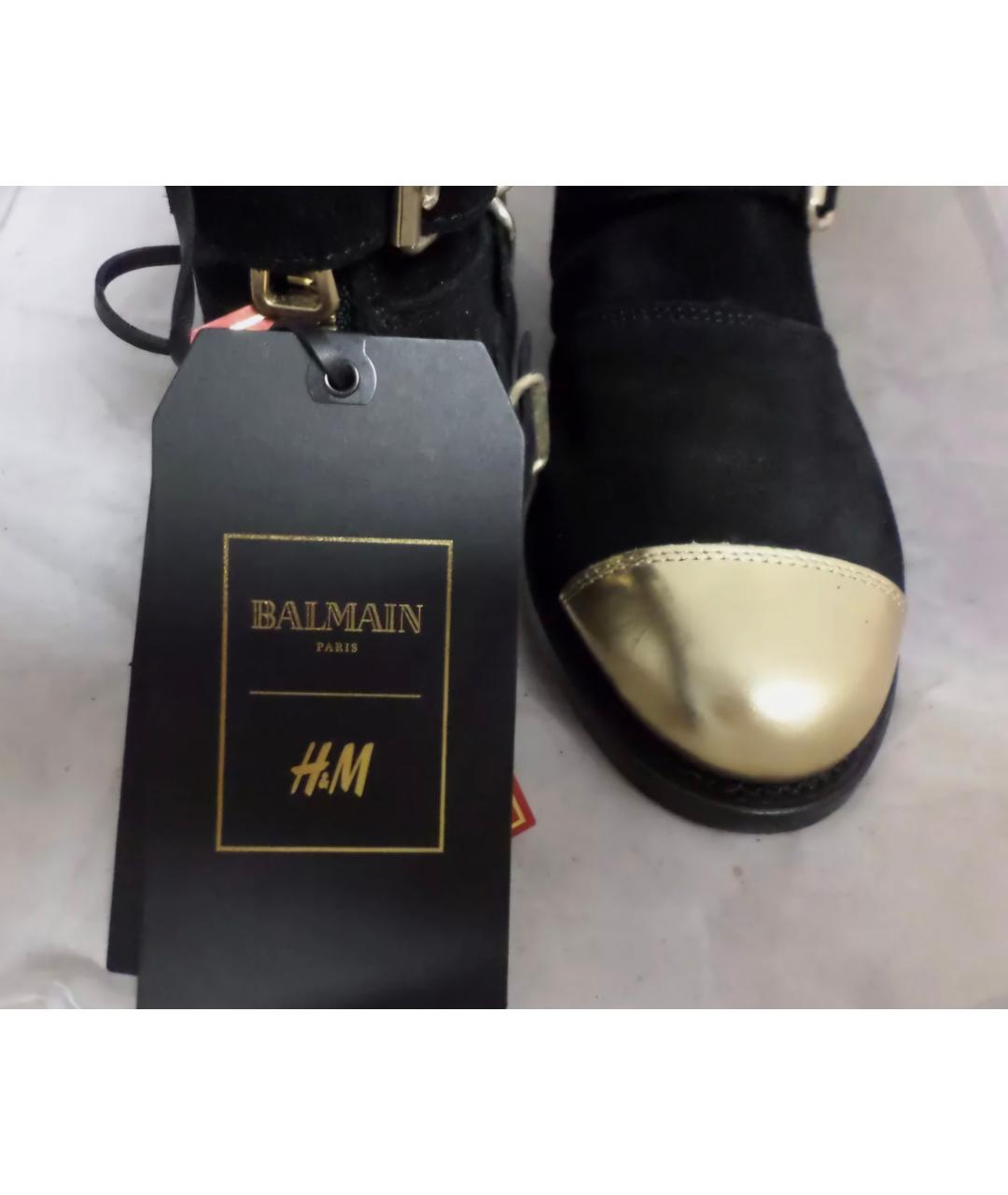 BALMAIN Черные замшевые низкие ботинки, фото 3