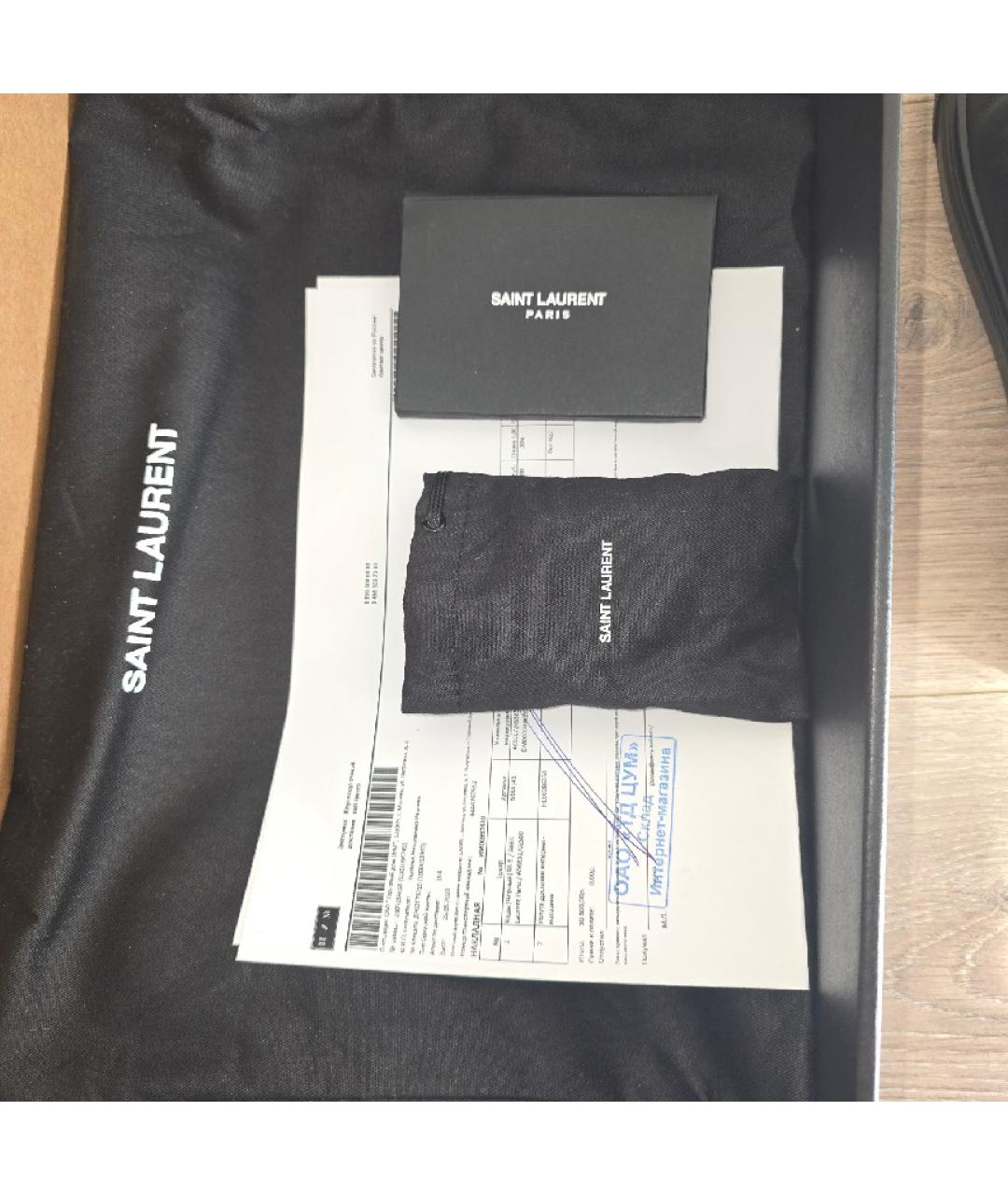 SAINT LAURENT Черные кожаные кеды, фото 5