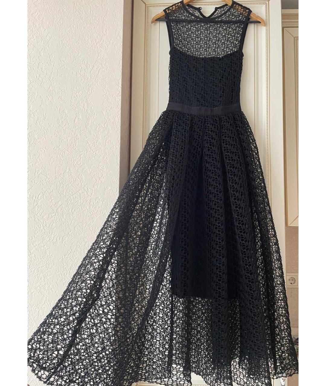 CHRISTIAN DIOR Черное сетчатое вечернее платье, фото 3