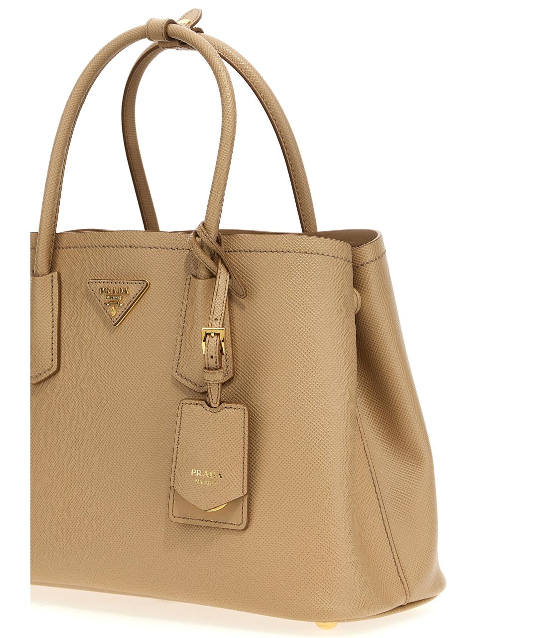 PRADA Бежевая кожаная сумка тоут, фото 3