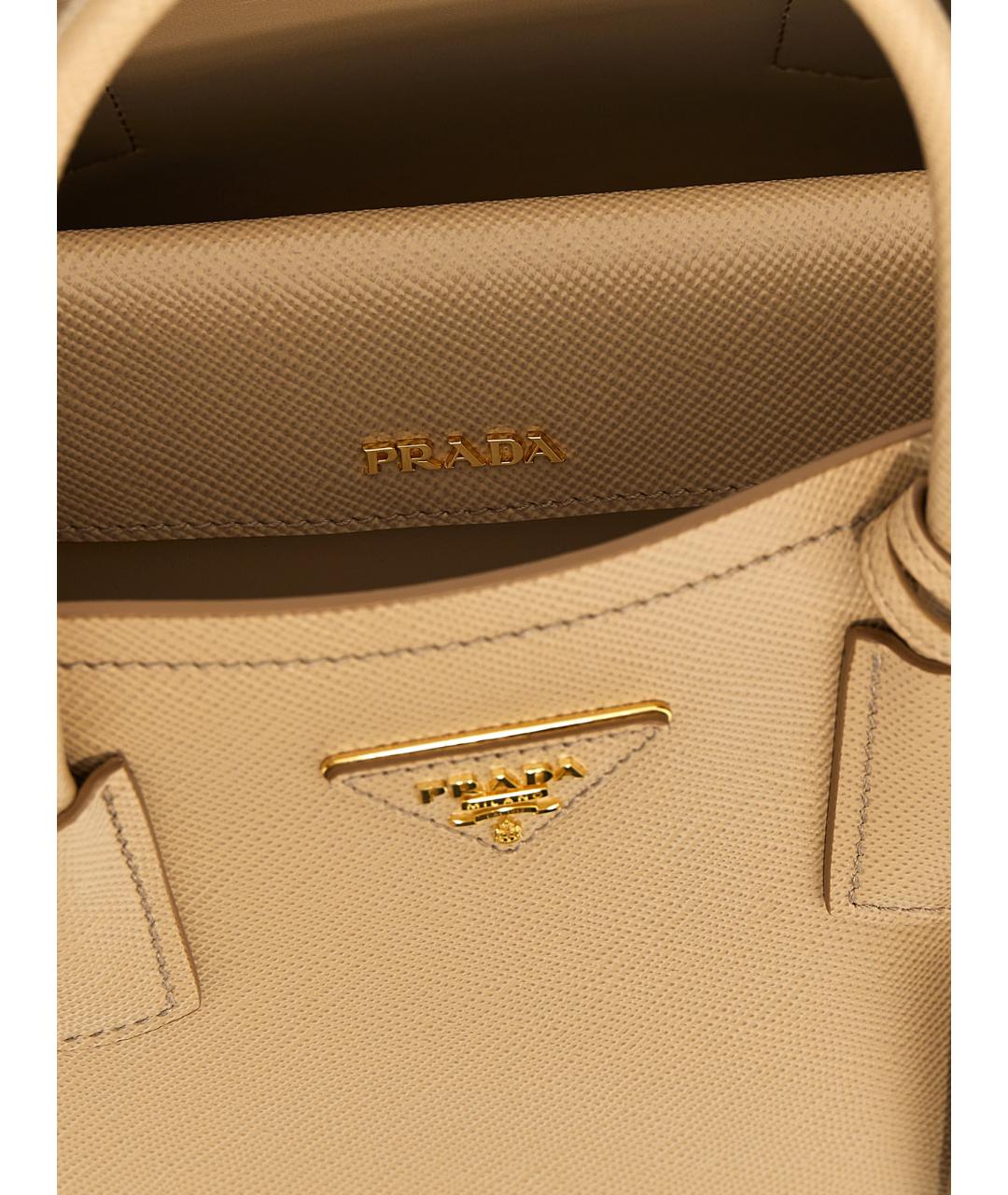 PRADA Бежевая кожаная сумка тоут, фото 4