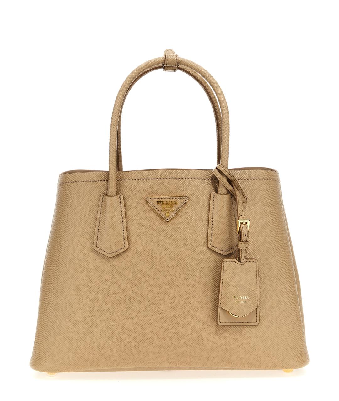 PRADA Бежевая кожаная сумка тоут, фото 1