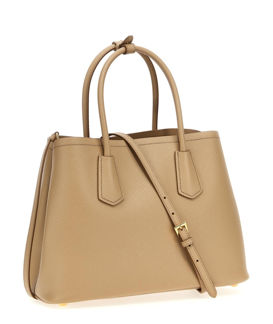 PRADA Бежевая кожаная сумка тоут, фото 2