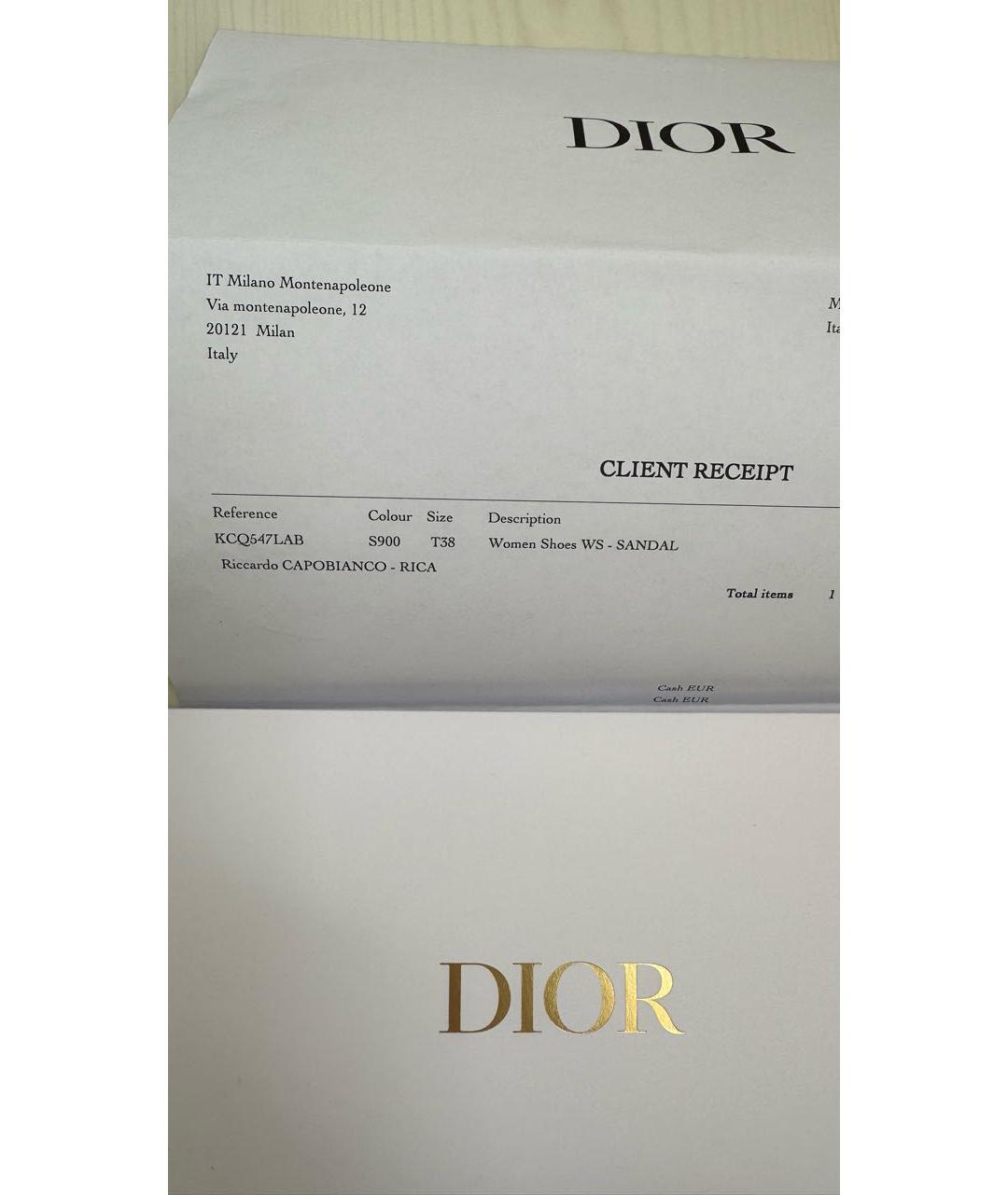 CHRISTIAN DIOR Черные кожаные сандалии, фото 4