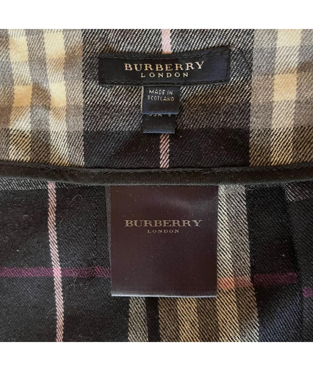 BURBERRY Темно-синяя шерстяная юбка мини, фото 5