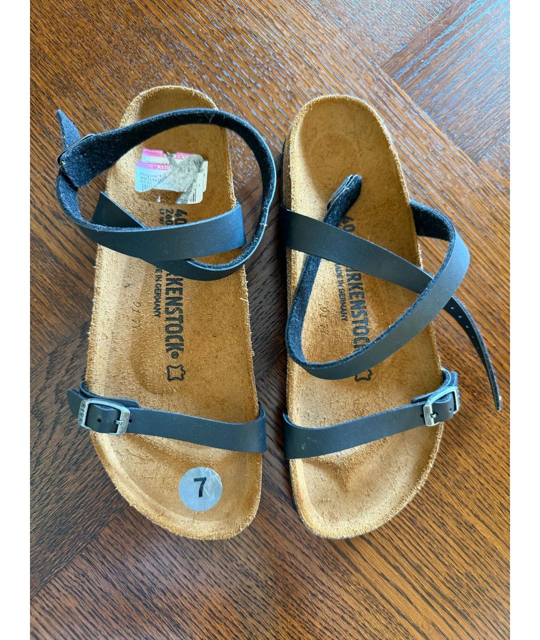 BIRKENSTOCK Черные кожаные сандалии, фото 2