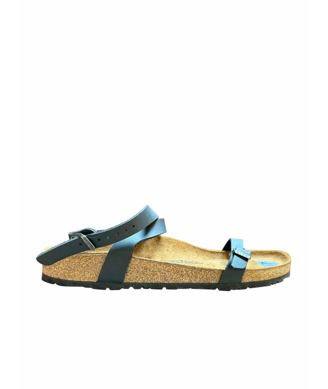 BIRKENSTOCK Черные кожаные сандалии, фото 1