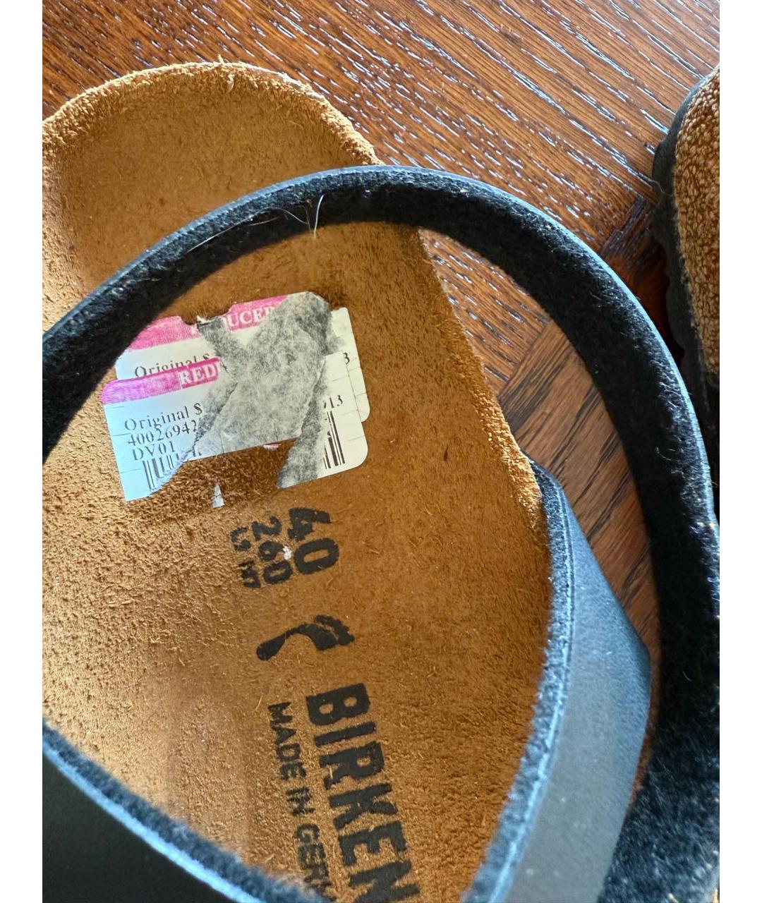 BIRKENSTOCK Черные кожаные сандалии, фото 3