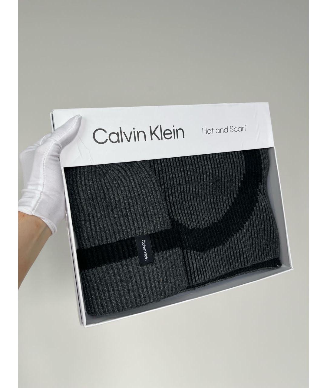 CALVIN KLEIN Серая синтетическая шапка, фото 3