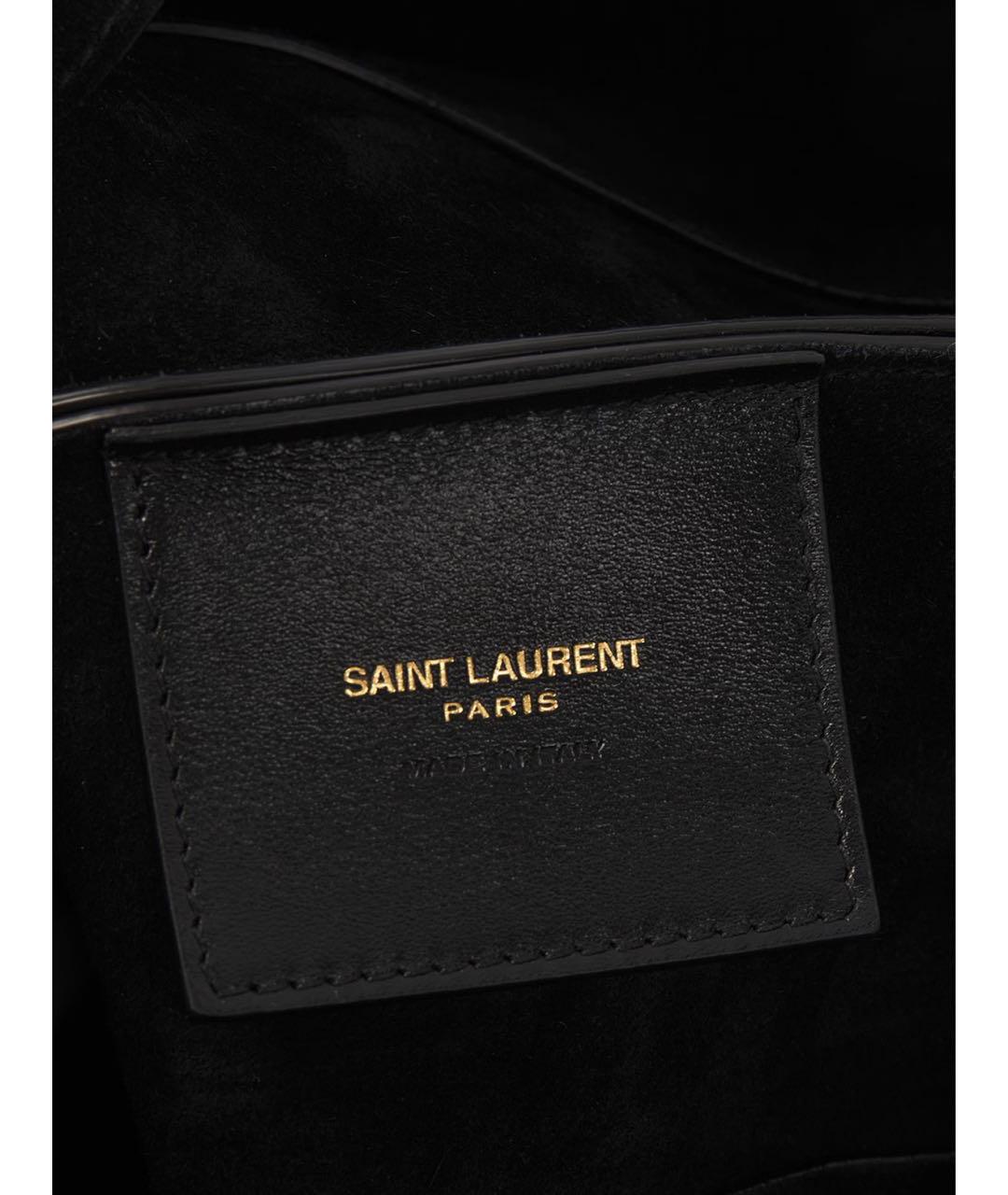 SAINT LAURENT Черная кожаная сумка через плечо, фото 6