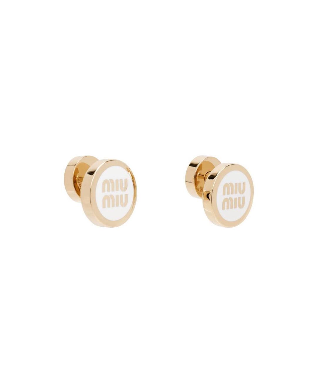 MIU MIU Белые серьги, фото 2