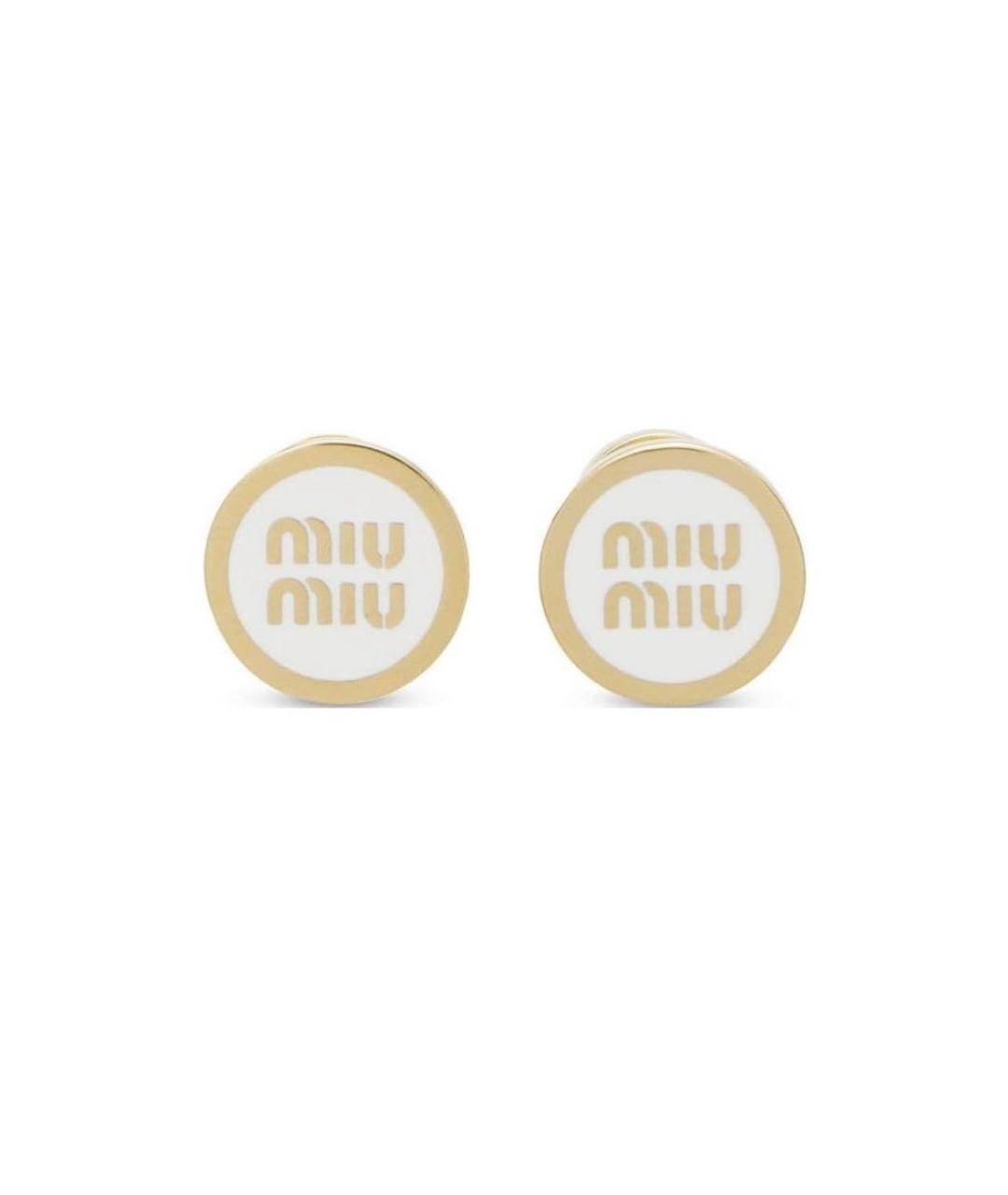 MIU MIU Белые серьги, фото 3