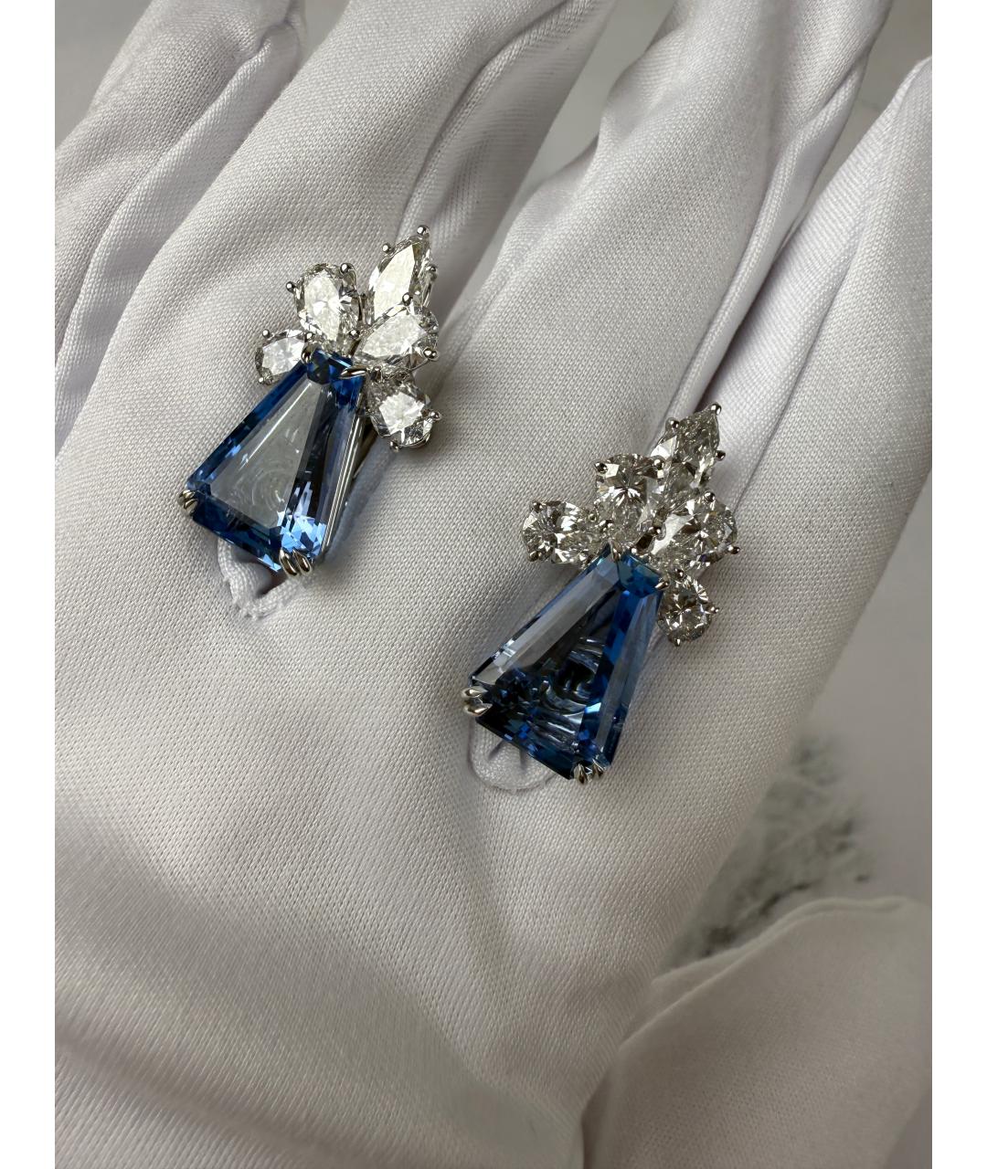 Harry Winston Голубые серьги из белого золота, фото 3