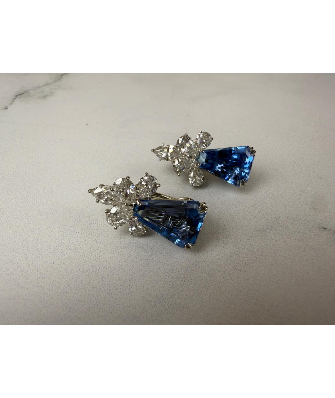 Harry Winston Голубые серьги из белого золота, фото 2