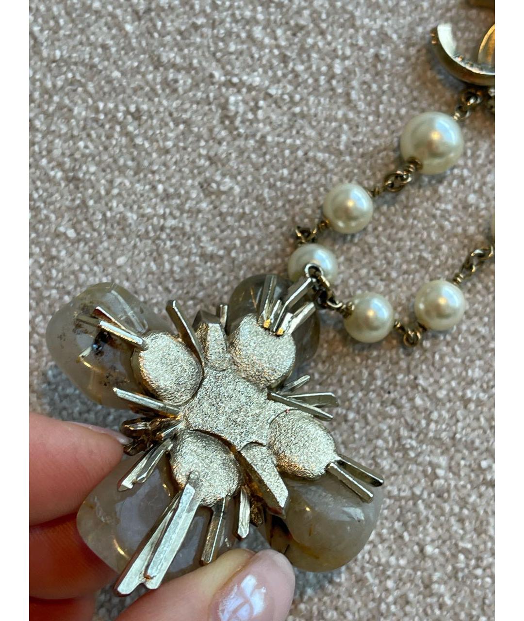 CHANEL Серебряное металлическое колье, фото 4